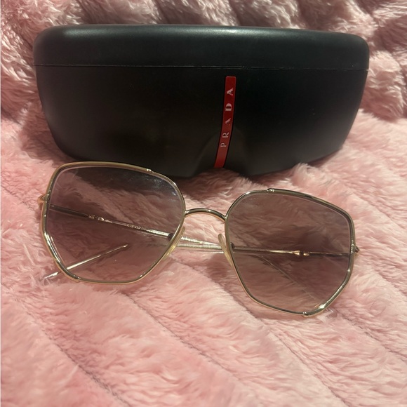 Prada Gold-Toned Geometric Sunglasses - Picture 2 of 6